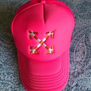 VIRGIL ABLOH PINK TRUCKER HAT